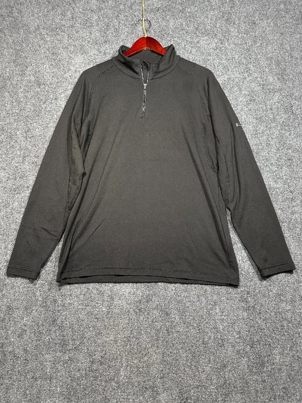 Puma Golf Shirt Mens Medium 1/4 Zip Pullover Black Stretch Warm Cell Long Sleeve